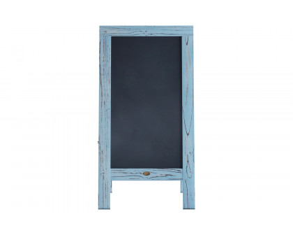 BLNK Canterbury Vintage Wooden A-Frame Magnetic Indoor-Outdoor Chalkboard Sign - Robin Blue