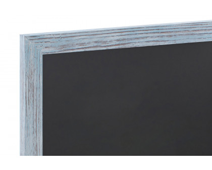 BLNK Canterbury Wall Mount Magnetic Chalkboard Sign with Eraser - Rustic Blue, 18"W x 24"H