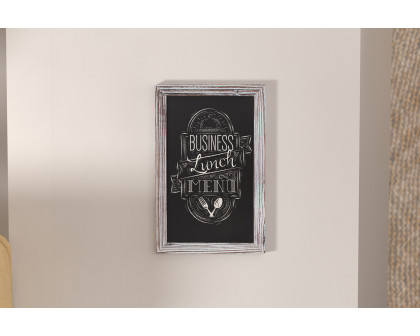 BLNK Canterbury Wall Mount Magnetic Chalkboard Sign with Eraser - Whitewashed, 11"W x 17"H