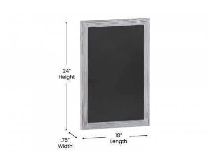 BLNK Canterbury Wall Mount Magnetic Chalkboard Sign with Eraser - Whitewashed, 18"W x 24"H