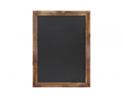 BLNK Canterbury Wall Mount Magnetic Chalkboard Sign with Eraser - Torched Wood, 18"W x 24"H