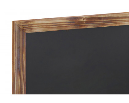 BLNK Canterbury Wall Mount Magnetic Chalkboard Sign with Eraser - Torched Wood, 18"W x 24"H