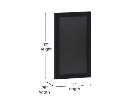 BLNK Canterbury Wall Mount Magnetic Chalkboard Sign with Eraser - Black, 11"W x 17"H