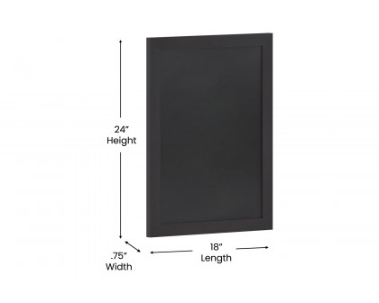 BLNK Canterbury Wall Mount Magnetic Chalkboard Sign with Eraser - Black, 18"W x 24"H