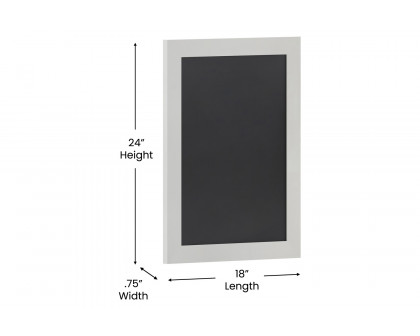 BLNK Canterbury Wall Mount Magnetic Chalkboard Sign with Eraser - White, 18"W x 24"H