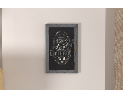 BLNK Canterbury Wall Mount Magnetic Chalkboard Sign with Eraser - Rustic Gray, 11"W x 17"H