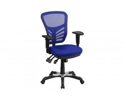 BLNK Nicholas Mid-Back Mesh Multifunction Executive Swivel Ergonomic Office Chair with Adjustable Arms - Blue