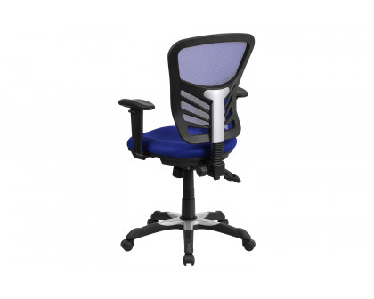 BLNK Nicholas Mid-Back Mesh Multifunction Executive Swivel Ergonomic Office Chair with Adjustable Arms - Blue