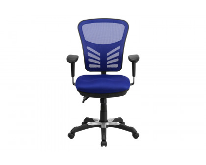 BLNK Nicholas Mid-Back Mesh Multifunction Executive Swivel Ergonomic Office Chair with Adjustable Arms - Blue