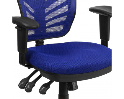 BLNK Nicholas Mid-Back Mesh Multifunction Executive Swivel Ergonomic Office Chair with Adjustable Arms - Blue