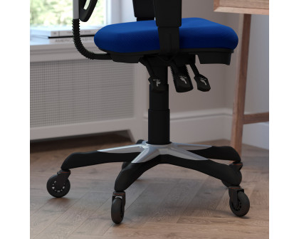 BLNK Nicholas Mid-Back Mesh Multifunction Executive Swivel Ergonomic Office Chair with Adjustable Arms and Transparent Roller Wheels - Blue