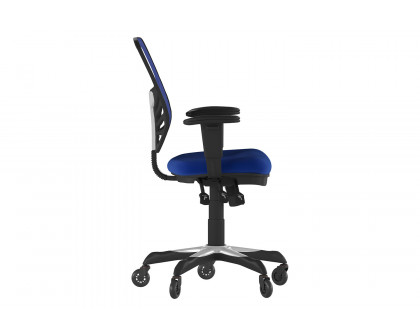 BLNK Nicholas Mid-Back Mesh Multifunction Executive Swivel Ergonomic Office Chair with Adjustable Arms and Transparent Roller Wheels - Blue