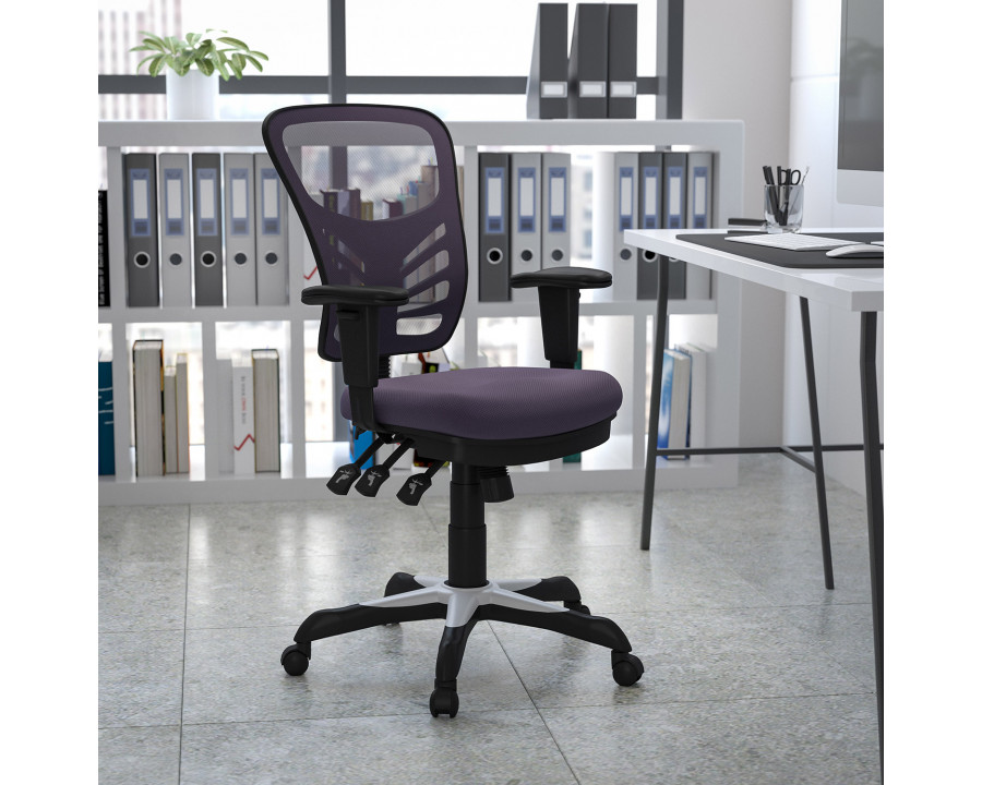 BLNK Nicholas Mid-Back Mesh Multifunction Executive Swivel Ergonomic Office Chair with Adjustable Arms - Dark Gray