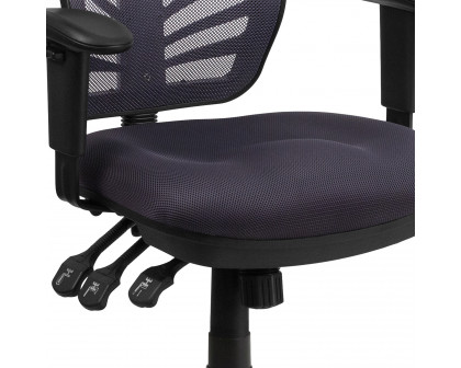 BLNK Nicholas Mid-Back Mesh Multifunction Executive Swivel Ergonomic Office Chair with Adjustable Arms - Dark Gray