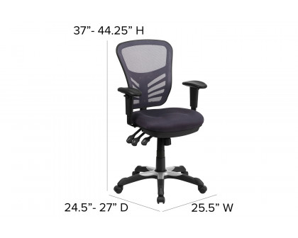 BLNK Nicholas Mid-Back Mesh Multifunction Executive Swivel Ergonomic Office Chair with Adjustable Arms - Dark Gray