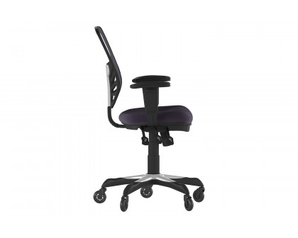 BLNK Nicholas Mid-Back Mesh Multifunction Executive Swivel Ergonomic Office Chair with Adjustable Arms and Transparent Roller Wheels - Dark Gray