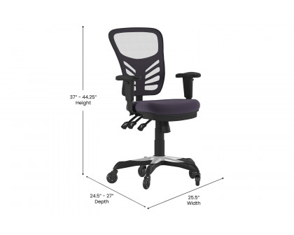 BLNK Nicholas Mid-Back Mesh Multifunction Executive Swivel Ergonomic Office Chair with Adjustable Arms and Transparent Roller Wheels - Dark Gray