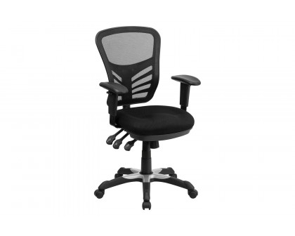 BLNK Nicholas Mid-Back Mesh Multifunction Executive Swivel Ergonomic Office Chair with Adjustable Arms - Black