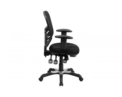 BLNK Nicholas Mid-Back Mesh Multifunction Executive Swivel Ergonomic Office Chair with Adjustable Arms - Black