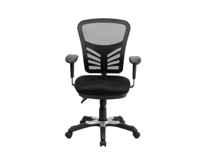 BLNK Nicholas Mid-Back Mesh Multifunction Executive Swivel Ergonomic Office Chair with Adjustable Arms - Black