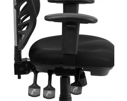 BLNK Nicholas Mid-Back Mesh Multifunction Executive Swivel Ergonomic Office Chair with Adjustable Arms - Black