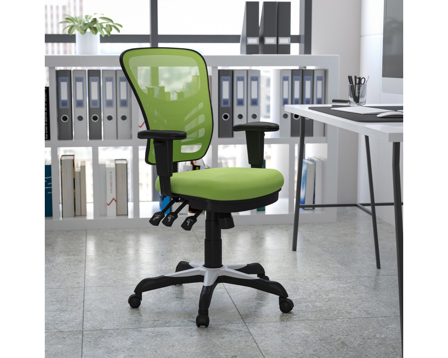 BLNK Nicholas Mid-Back Mesh Multifunction Executive Swivel Ergonomic Office Chair with Adjustable Arms - Green