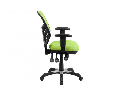 BLNK Nicholas Mid-Back Mesh Multifunction Executive Swivel Ergonomic Office Chair with Adjustable Arms - Green