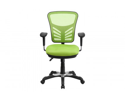 BLNK Nicholas Mid-Back Mesh Multifunction Executive Swivel Ergonomic Office Chair with Adjustable Arms - Green