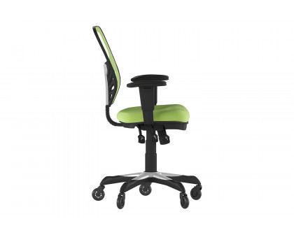 BLNK Nicholas Mid-Back Mesh Multifunction Executive Swivel Ergonomic Office Chair with Adjustable Arms and Transparent Roller Wheels - Green