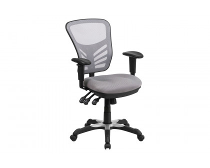 BLNK Nicholas Mid-Back Mesh Multifunction Executive Swivel Ergonomic Office Chair with Adjustable Arms - Gray