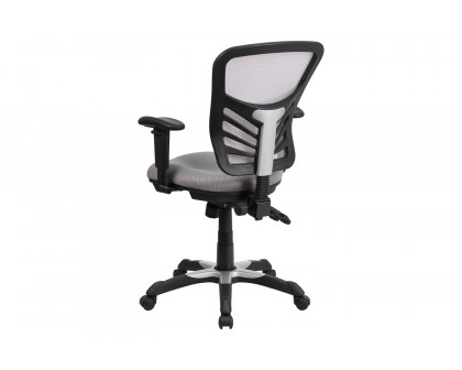 BLNK Nicholas Mid-Back Mesh Multifunction Executive Swivel Ergonomic Office Chair with Adjustable Arms - Gray