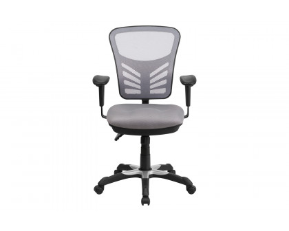 BLNK Nicholas Mid-Back Mesh Multifunction Executive Swivel Ergonomic Office Chair with Adjustable Arms - Gray