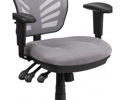 BLNK Nicholas Mid-Back Mesh Multifunction Executive Swivel Ergonomic Office Chair with Adjustable Arms - Gray