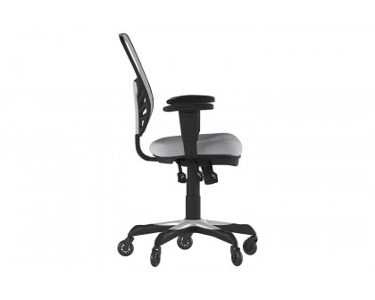 BLNK Nicholas Mid-Back Mesh Multifunction Executive Swivel Ergonomic Office Chair with Adjustable Arms and Transparent Roller Wheels - Gray