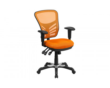 BLNK Nicholas Mid-Back Mesh Multifunction Executive Swivel Ergonomic Office Chair with Adjustable Arms - Orange