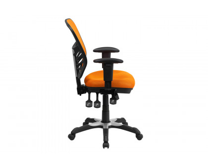 BLNK Nicholas Mid-Back Mesh Multifunction Executive Swivel Ergonomic Office Chair with Adjustable Arms - Orange