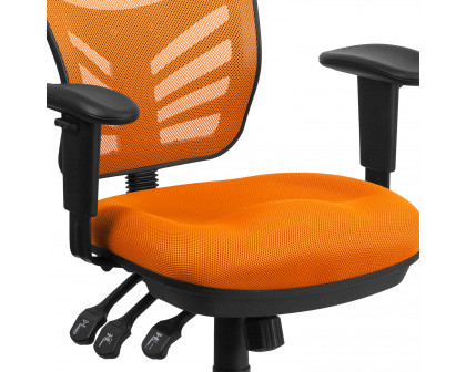 BLNK Nicholas Mid-Back Mesh Multifunction Executive Swivel Ergonomic Office Chair with Adjustable Arms - Orange