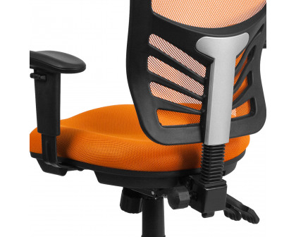 BLNK Nicholas Mid-Back Mesh Multifunction Executive Swivel Ergonomic Office Chair with Adjustable Arms - Orange