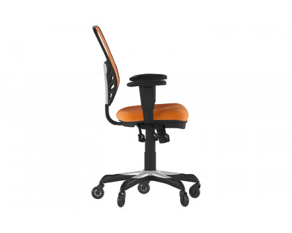 BLNK Nicholas Mid-Back Mesh Multifunction Executive Swivel Ergonomic Office Chair with Adjustable Arms and Transparent Roller Wheels - Orange