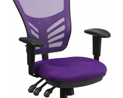 BLNK Nicholas Mid-Back Mesh Multifunction Executive Swivel Ergonomic Office Chair with Adjustable Arms - Purple