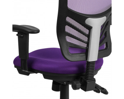 BLNK Nicholas Mid-Back Mesh Multifunction Executive Swivel Ergonomic Office Chair with Adjustable Arms - Purple