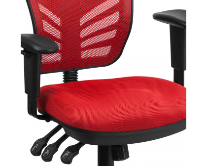 BLNK Nicholas Mid-Back Mesh Multifunction Executive Swivel Ergonomic Office Chair with Adjustable Arms - Red