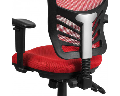 BLNK Nicholas Mid-Back Mesh Multifunction Executive Swivel Ergonomic Office Chair with Adjustable Arms - Red