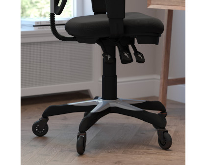 BLNK Nicholas Mid-Back Mesh Multifunction Executive Swivel Ergonomic Office Chair with Adjustable Arms and Transparent Roller Wheels - Black