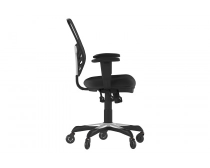 BLNK Nicholas Mid-Back Mesh Multifunction Executive Swivel Ergonomic Office Chair with Adjustable Arms and Transparent Roller Wheels - Black