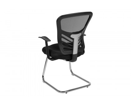 BLNK - Steve Mesh Side Reception Chair with Chrome Sled Base