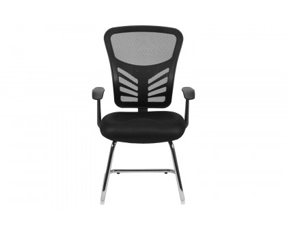 BLNK - Steve Mesh Side Reception Chair with Chrome Sled Base