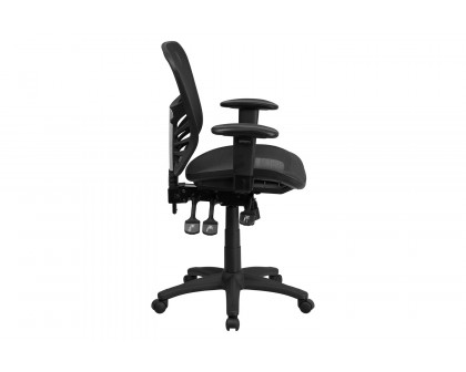 BLNK Nicholas Mid-Back Mesh Multifunction Executive Swivel Ergonomic Office Chair with Adjustable Arms - Transparent Black