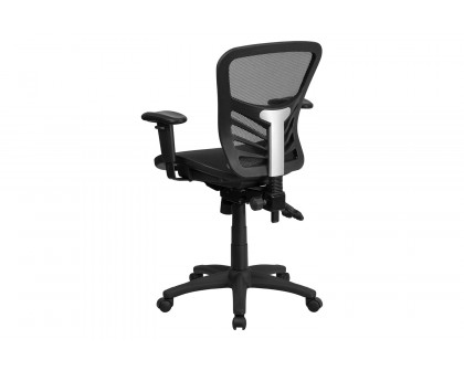 BLNK Nicholas Mid-Back Mesh Multifunction Executive Swivel Ergonomic Office Chair with Adjustable Arms - Transparent Black