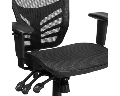 BLNK Nicholas Mid-Back Mesh Multifunction Executive Swivel Ergonomic Office Chair with Adjustable Arms - Transparent Black